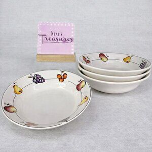Casual Settings Majesticware FRUIT PIE Various Stoneware Soup Pasta Bowls  Set 4